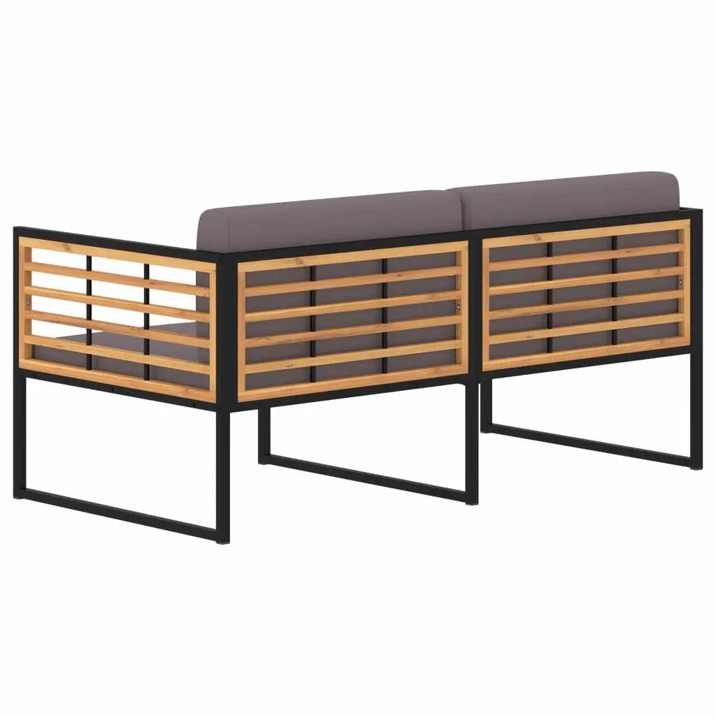 5 Piece Garden Lounge Set Solid Acacia Wood and Steel - Londecor