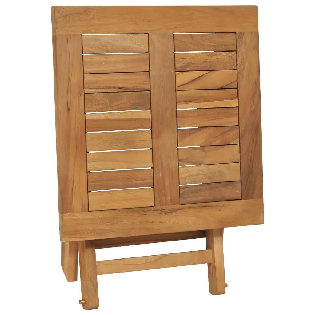 Folding Sun Lounger with Table Solid Teak Wood Londecor