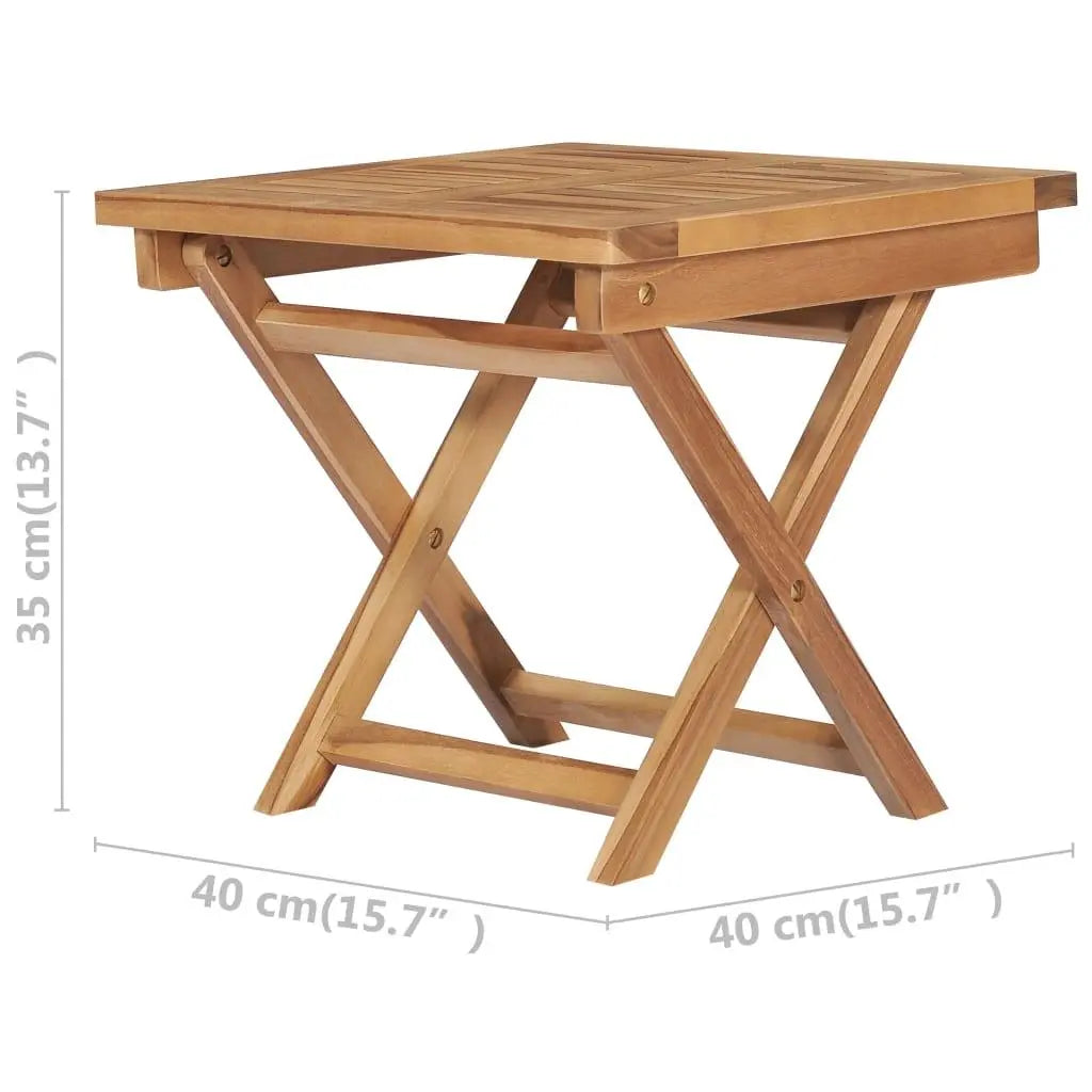 Folding Sun Lounger with Table Solid Teak Wood Londecor