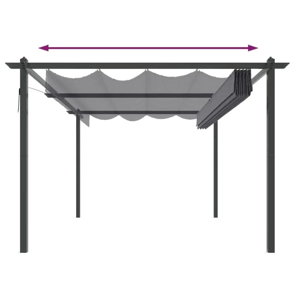 Garden Gazebo with Retractable Roof 4x3 m Anthracite Londecor
