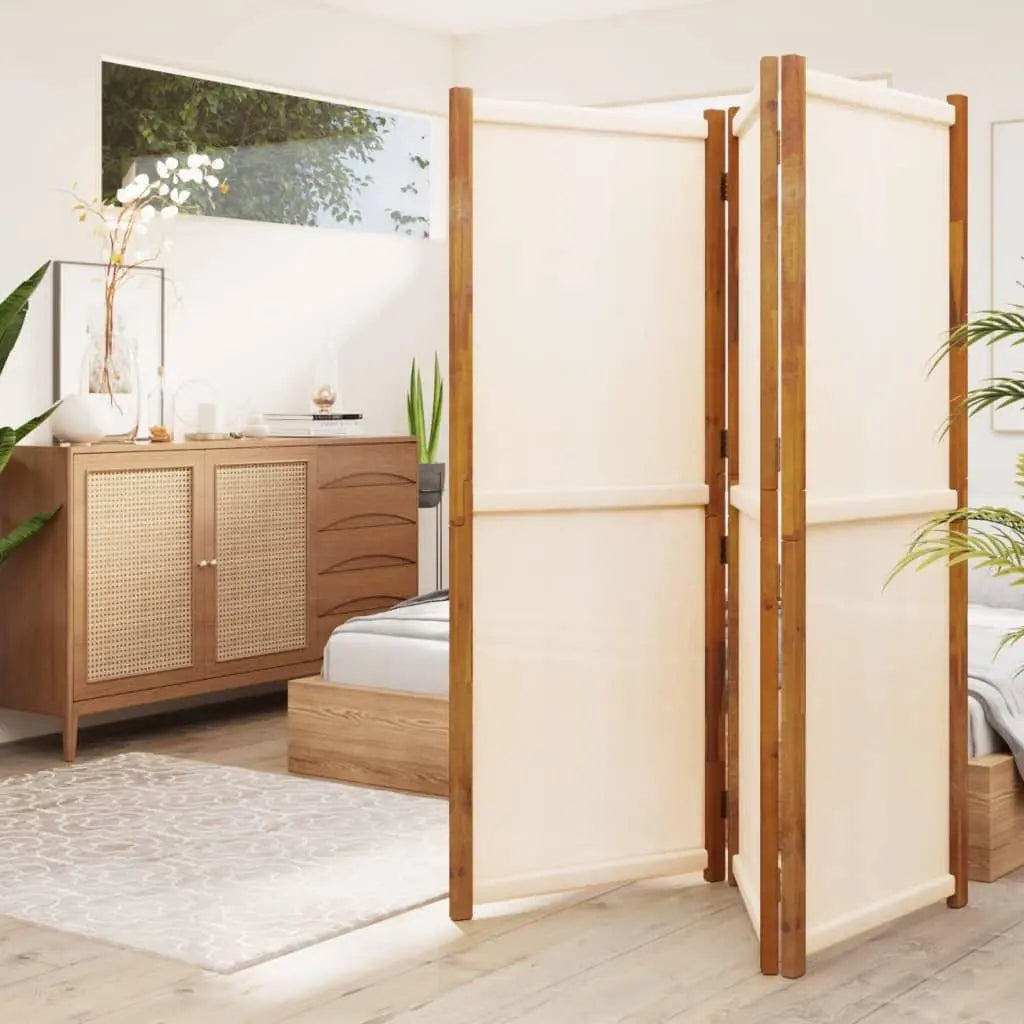 Cream White Room Divider - 3 Panels (210x180 cm) Londecor