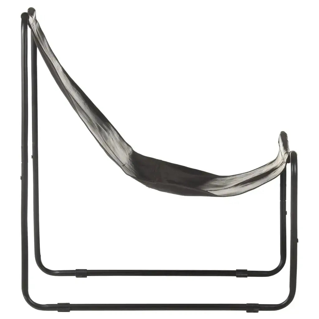 Relaxing Chair Black Real Leather - Londecor