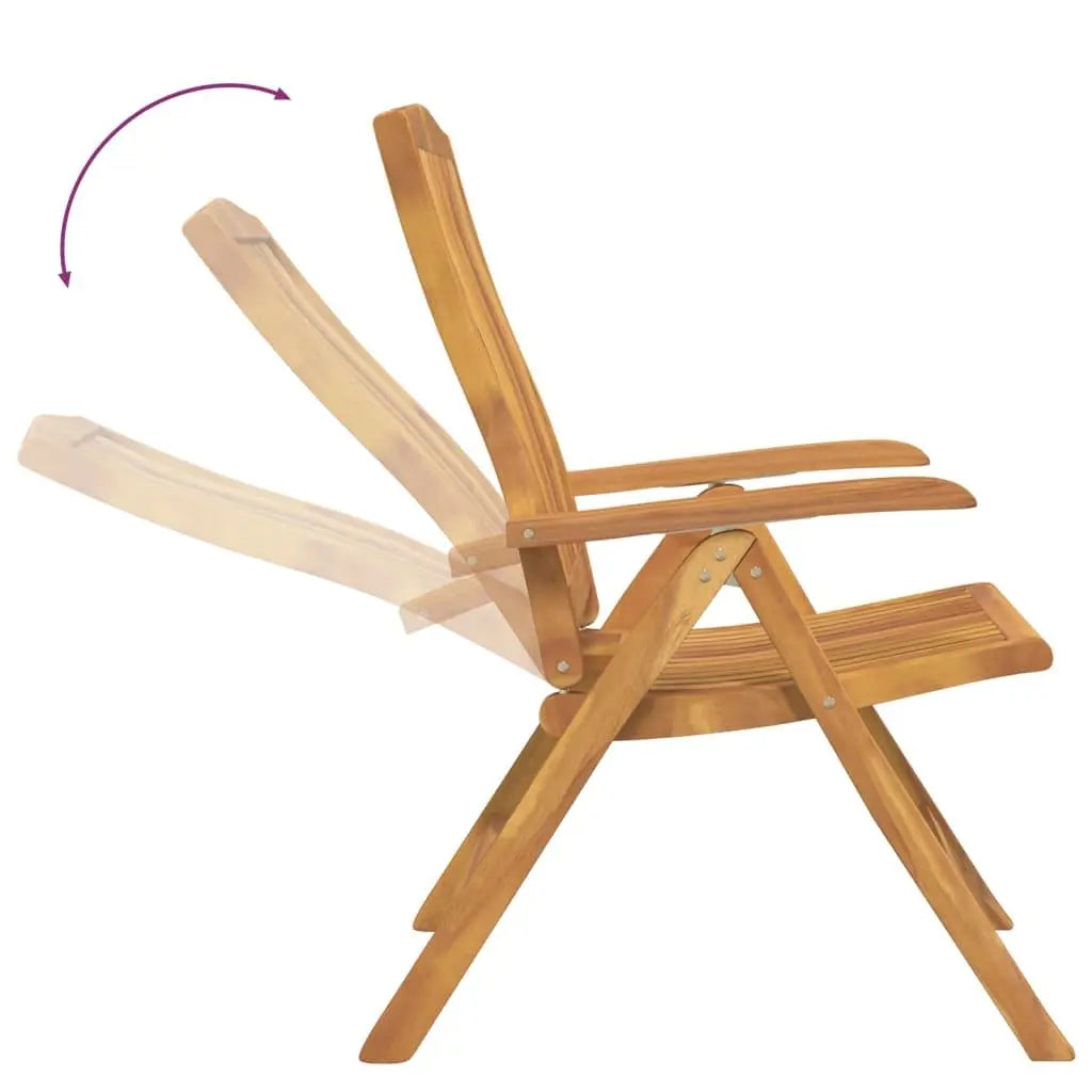 Reclining Garden Chair 2 pcs Solid Wood Teak - Londecor