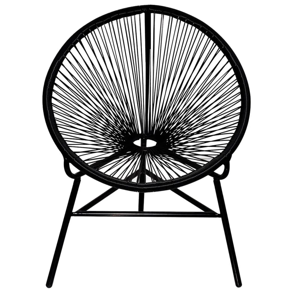 Garden Moon Chair Poly Rattan Black Londecor