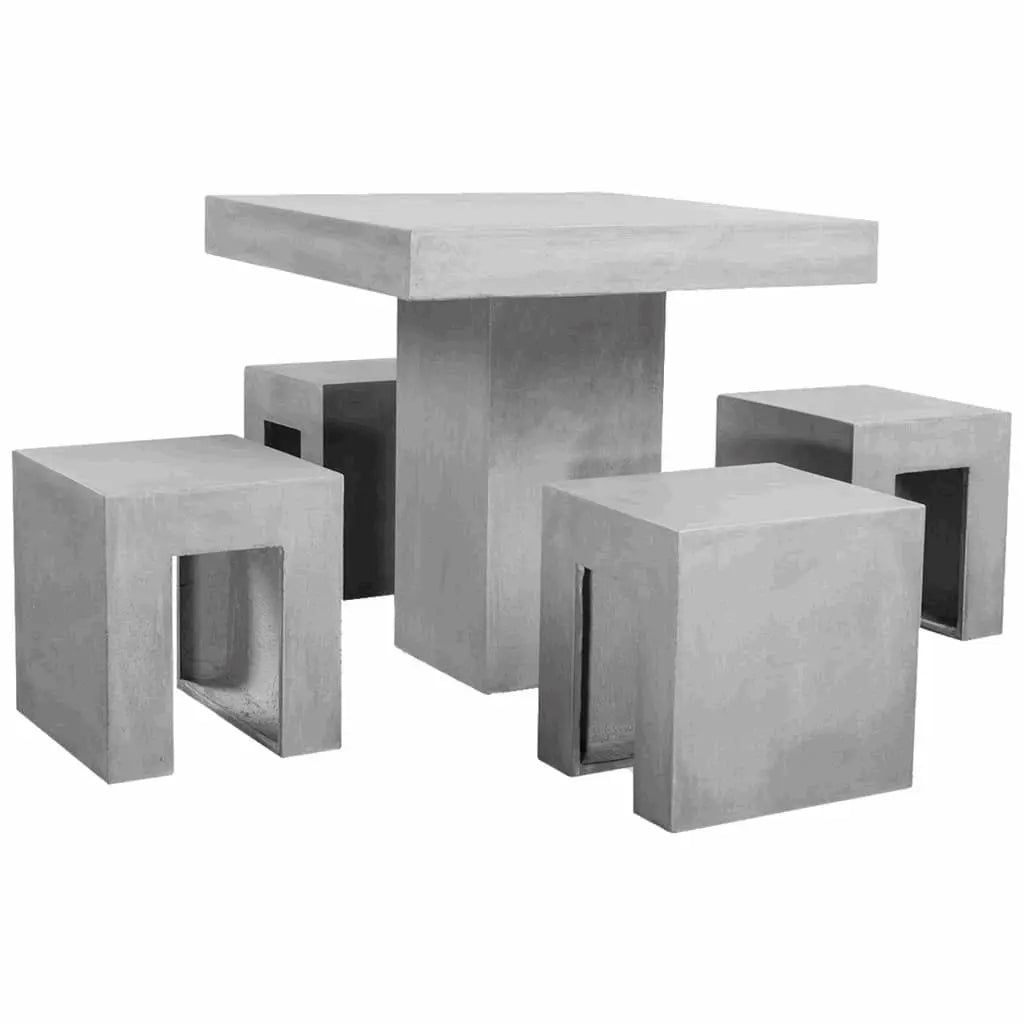 5 Piece Outdoor Dining Set Concrete - Londecor