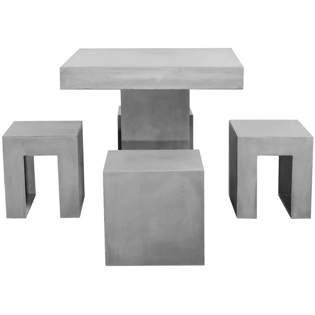 5 Piece Outdoor Dining Set Concrete Londecor