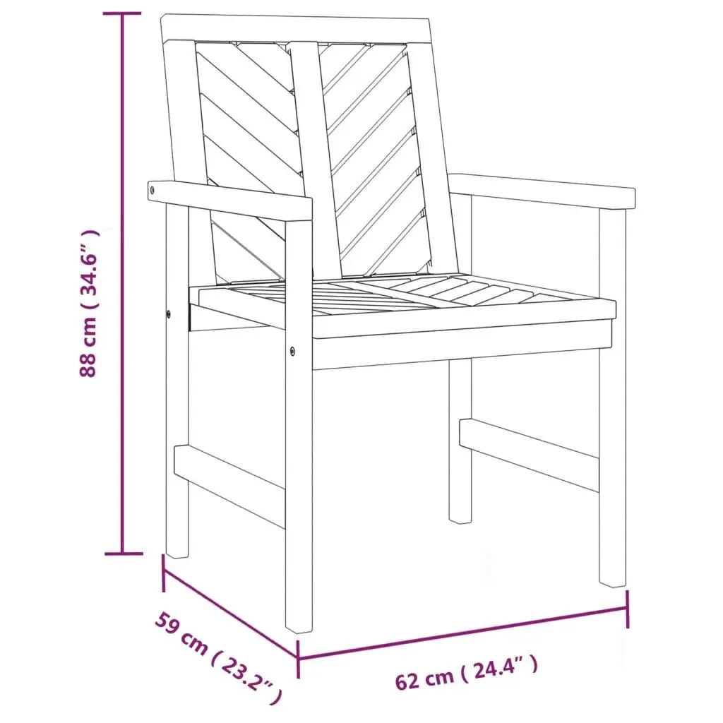 Garden Chairs 2 pcs Solid Wood Acacia Londecor