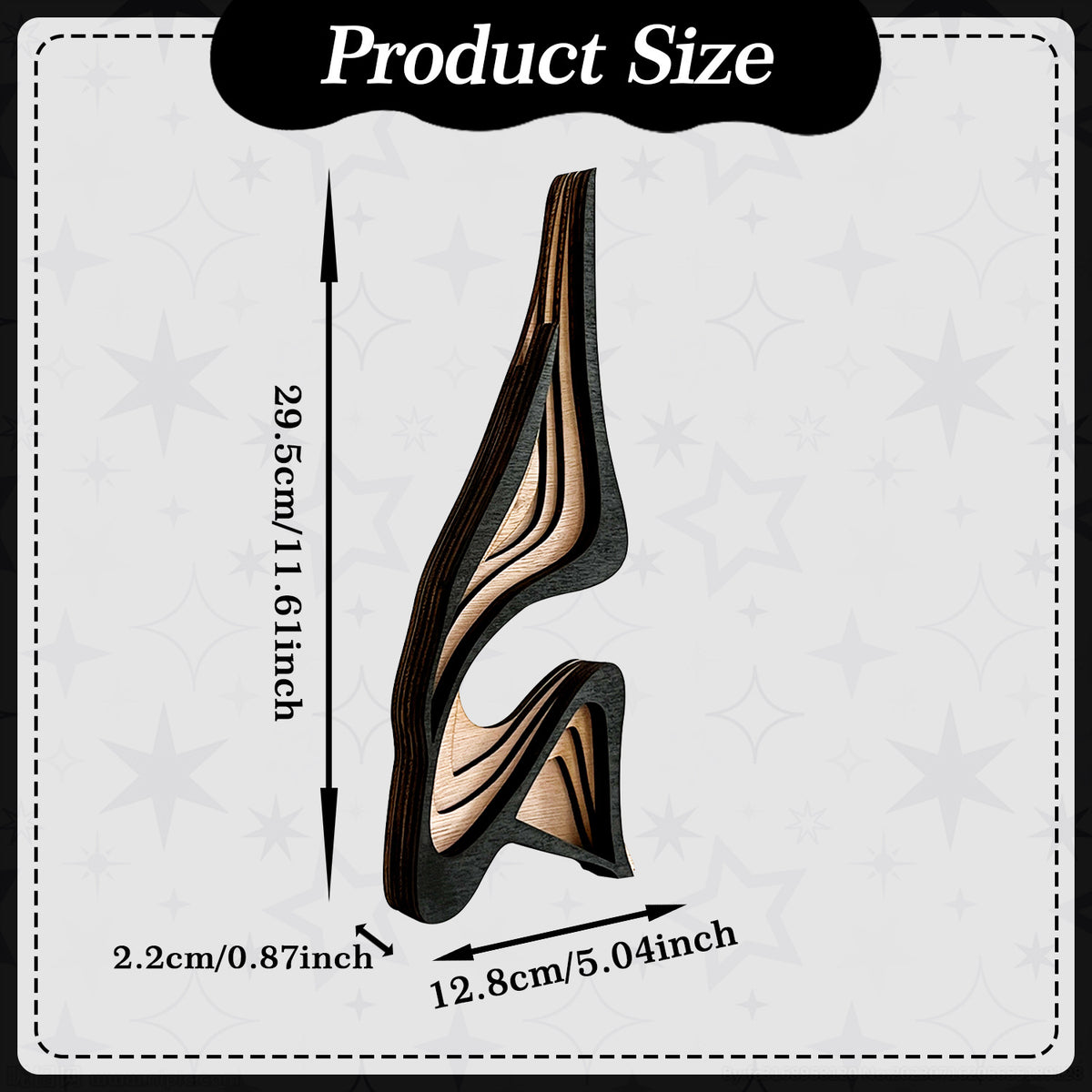 3D Curved Wooden Art Sculpture – Modern Home Décor Ornament
