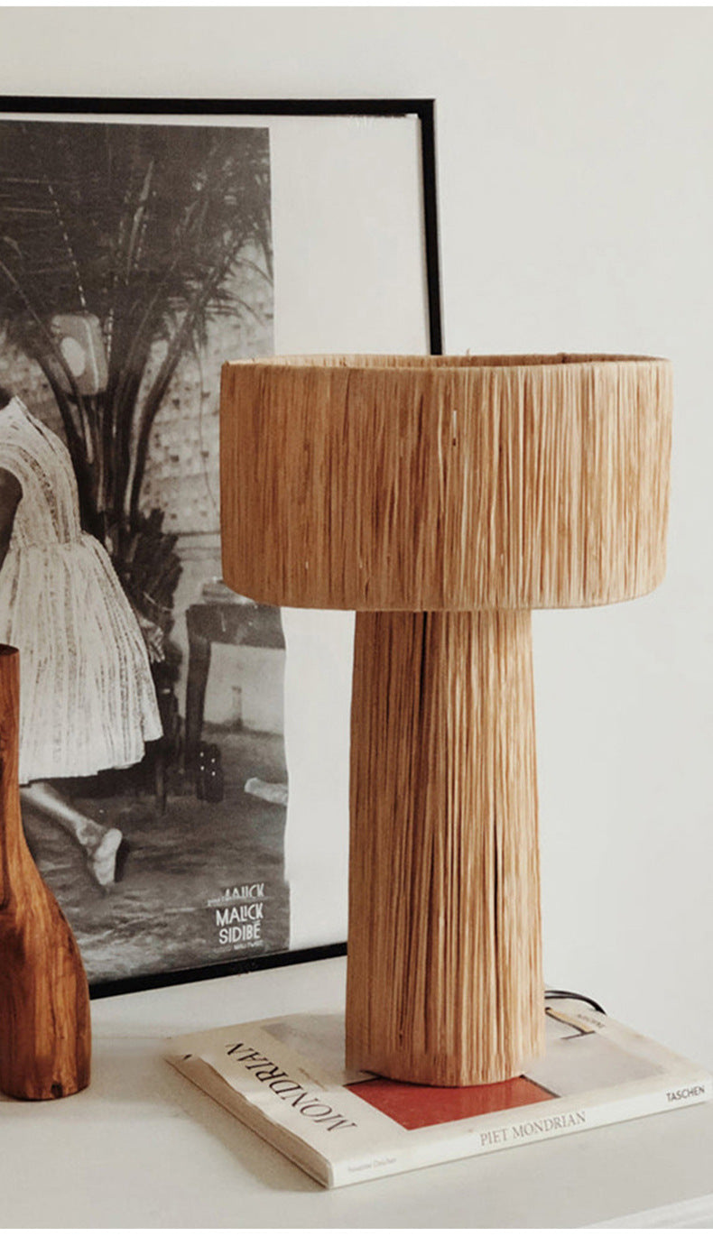 Japanese-style Hand-woven Living Room Bedroom Table Lamp Londecor