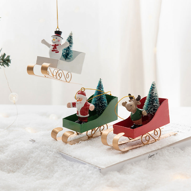 Sled Santa Christmas Tree Decoration Pendant Londecor