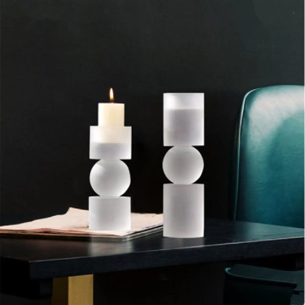 Crystal Electroplating Frosted Candle Holder Londecor