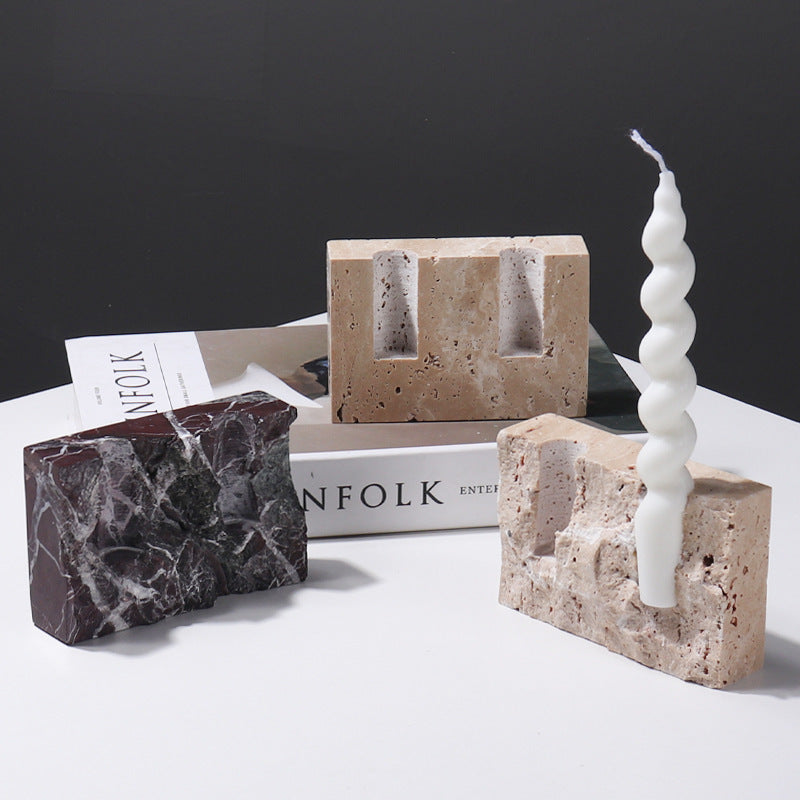 Product information: Material: Marble Size: yellow cave type a ZT0181HD, yellow cave type B ZT0182HD,Rosso Lepanto type a ZT0181ZL,Rosso Lepanto type B ZT0182ZL Process: Polishing Packing list: Candle Holder×1pc Product Image: Stone Candle Holder