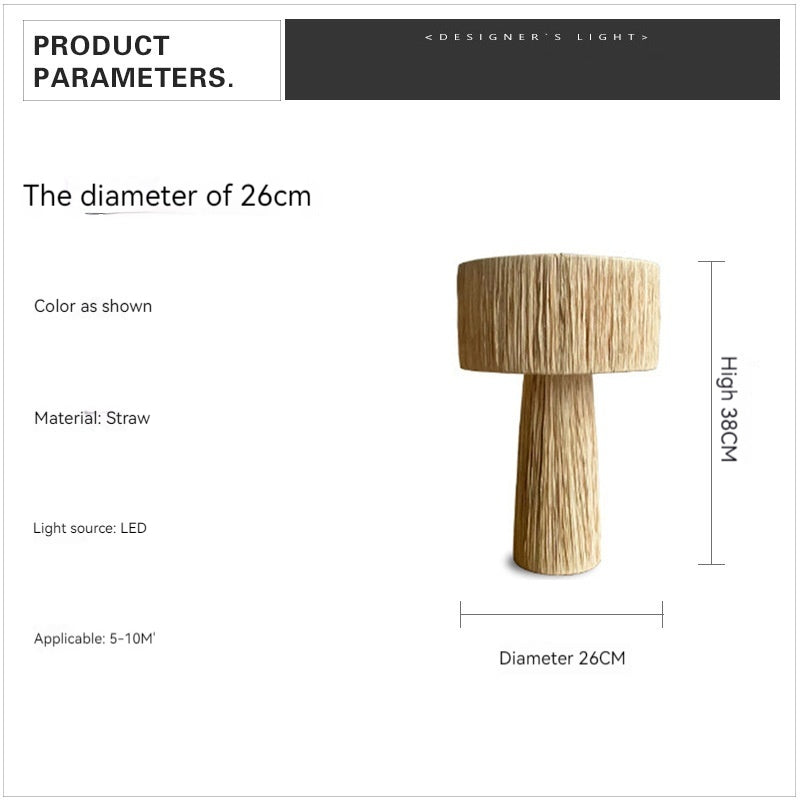 Japanese-style Hand-woven Living Room Bedroom Table Lamp Londecor