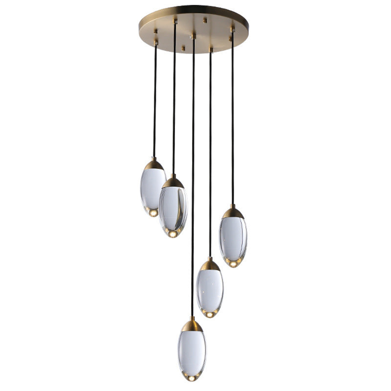 Postmodern Copper Crystal Chandelier Bedroom