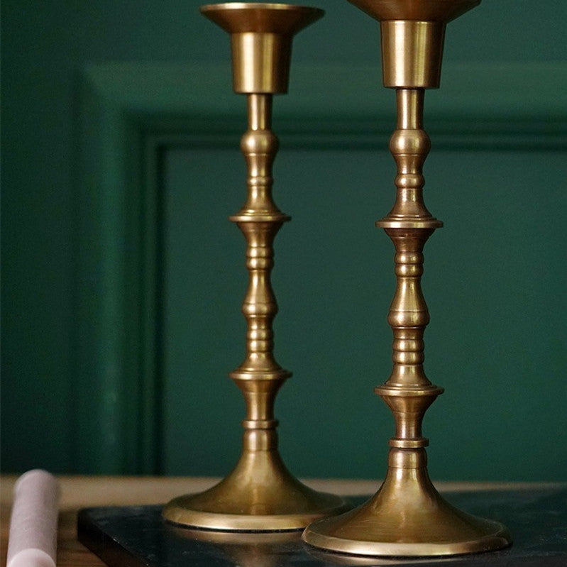 Vintage Distressed Brass Decorative Candle Holder Londecor