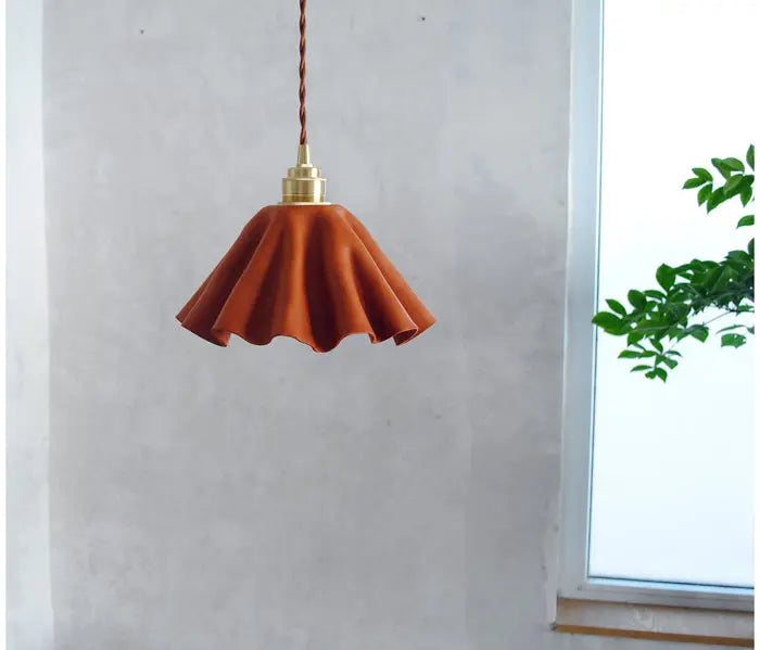 Hand-kneaded Personality Cowhide Bedroom Chandelier Leather Dining Room Lamp Londecor