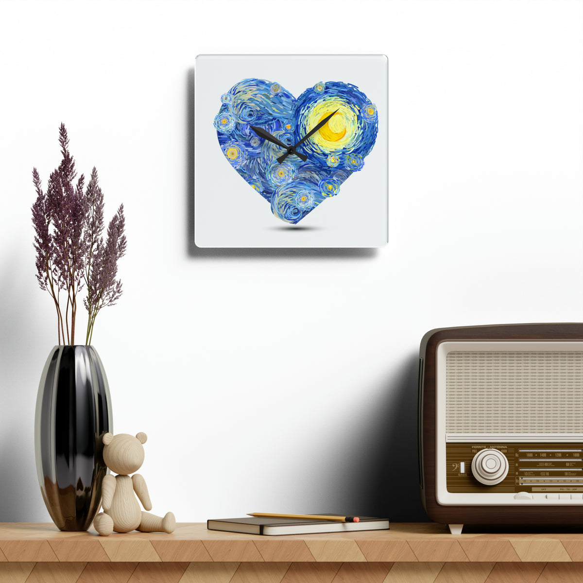 Starry Nights Wall Clock Printify