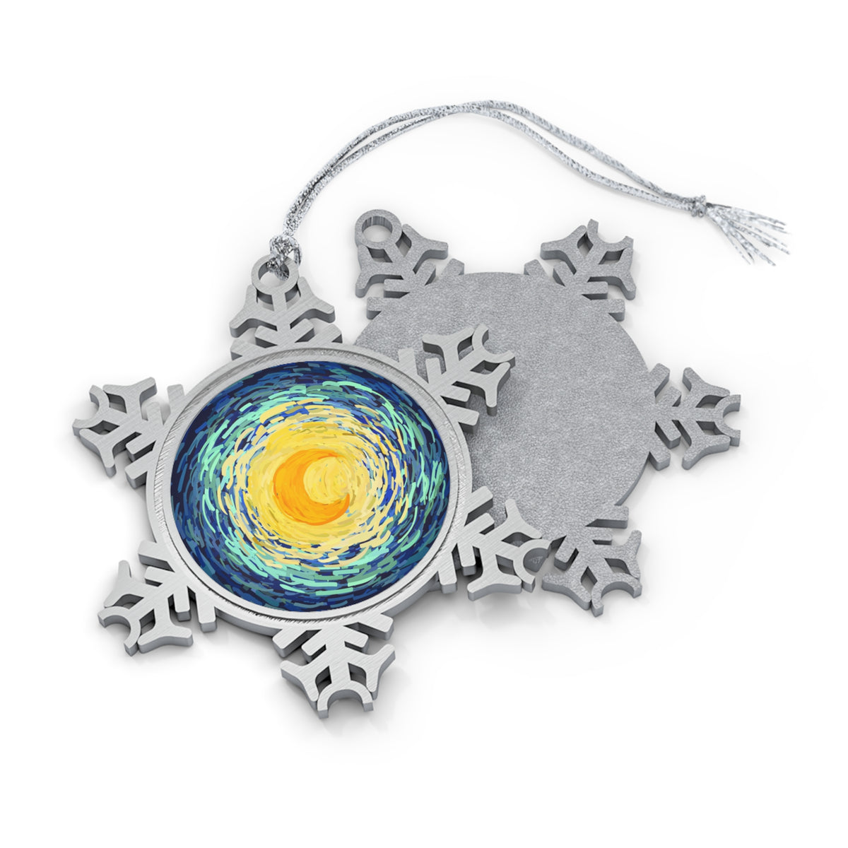 Starry Nights Snowflake Christmas Tree Pendant Printify