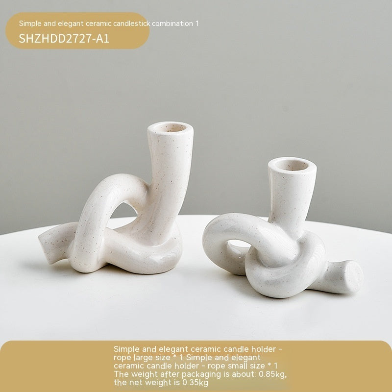 Cream Candle Holder Decoration
