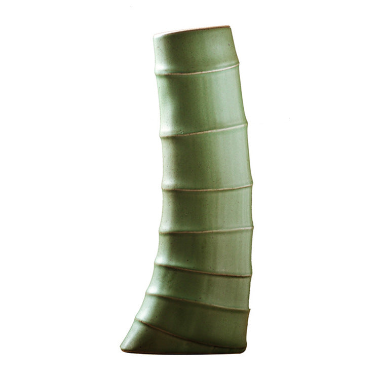 Bamboo Vase And Flower Arrangement