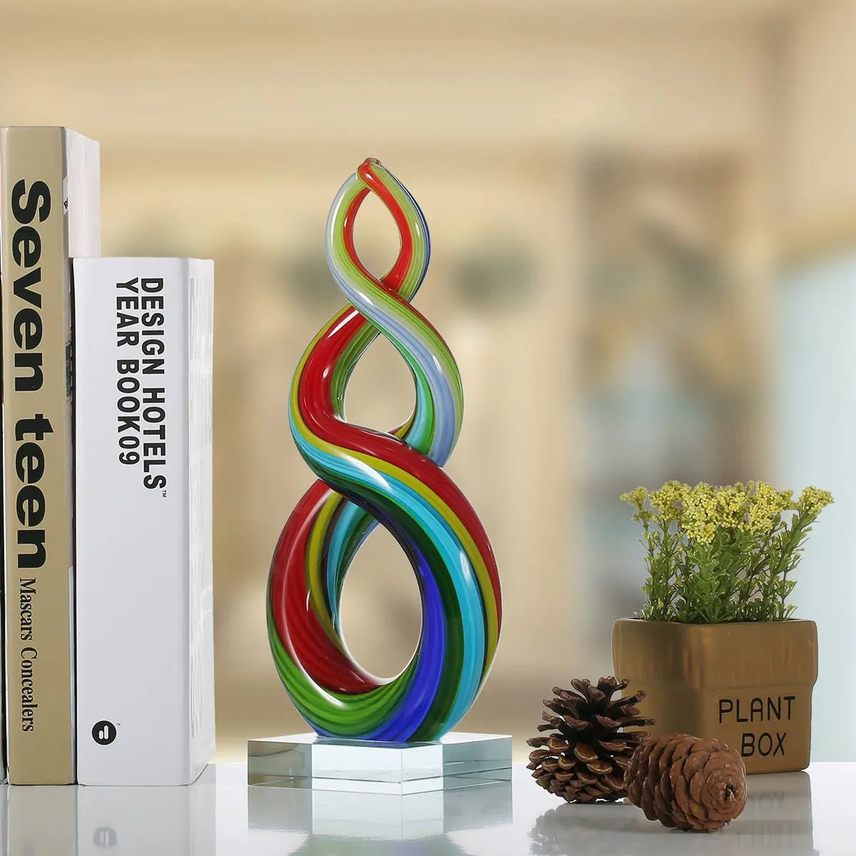Vibrant Artisanal Glass Sculpture - Handmade Colorful Crafts Londecor