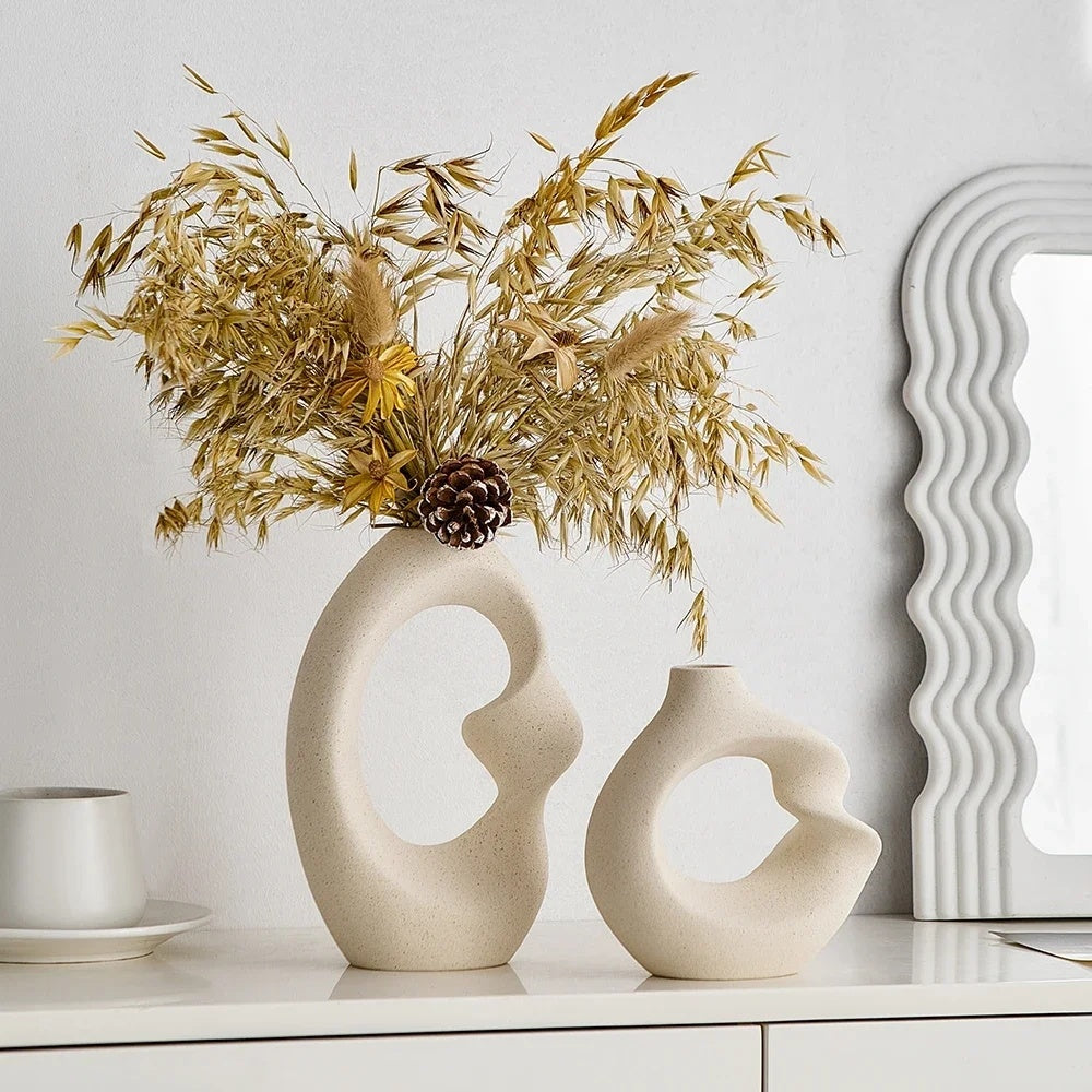Minimalist Ceramic Vase: Aura | Modern Home Decor (Light Luxury, Nordic)