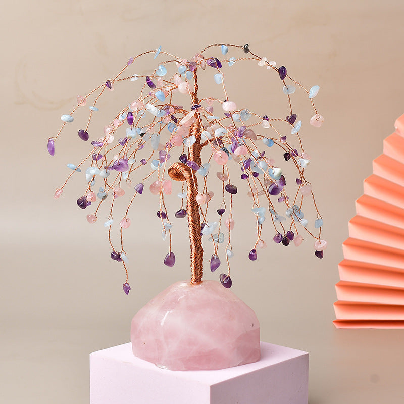 Natural Crystal Base Fortune Tree