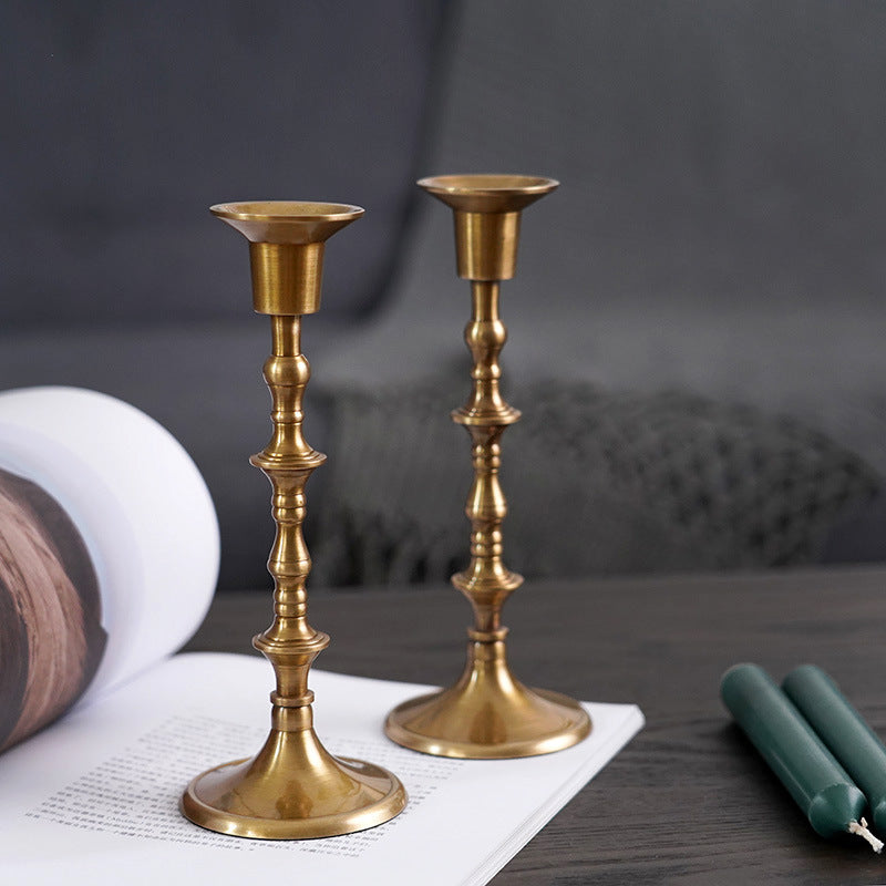 Vintage Distressed Brass Decorative Candle Holder Londecor