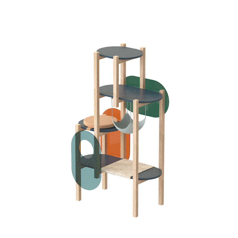 Cat Climbing Solid Wood