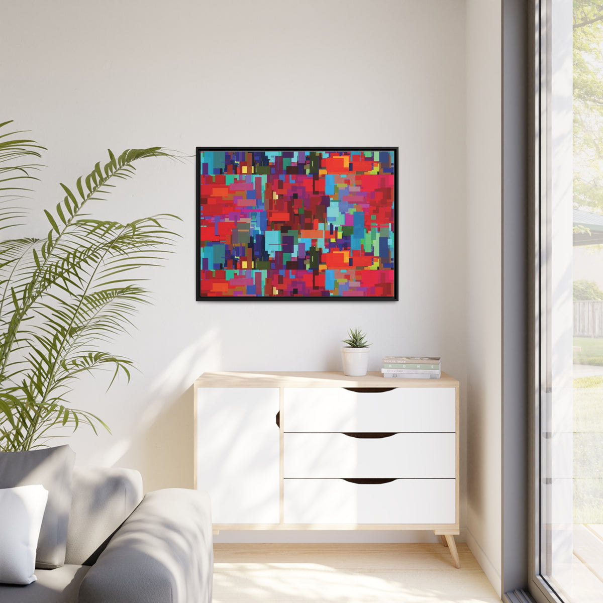 Abstract painting, Black Frame Printify