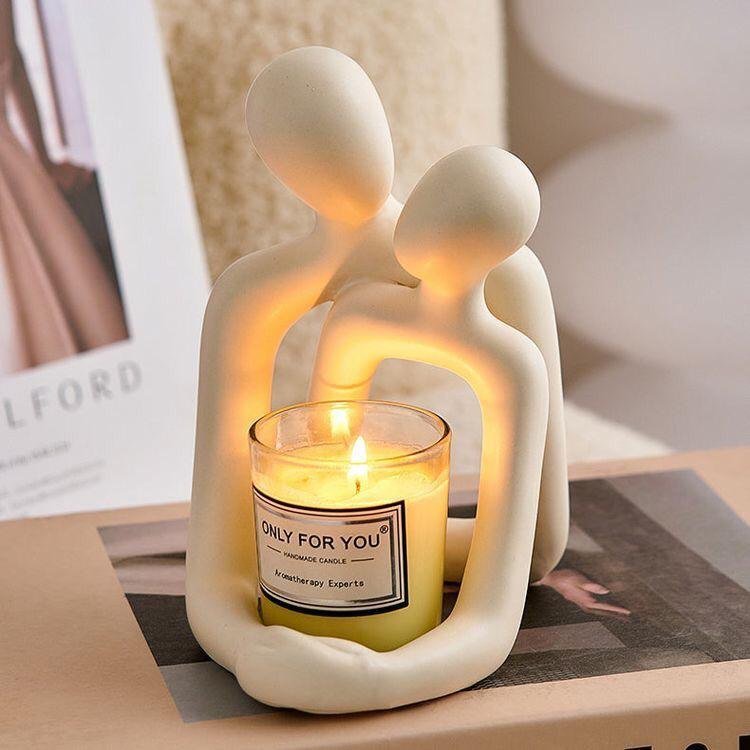 Loving Couple Statue - A Timeless Modern Home Decor Accent For Bookshelves, Office Desks, And Nightstands Valentine's Day Gift