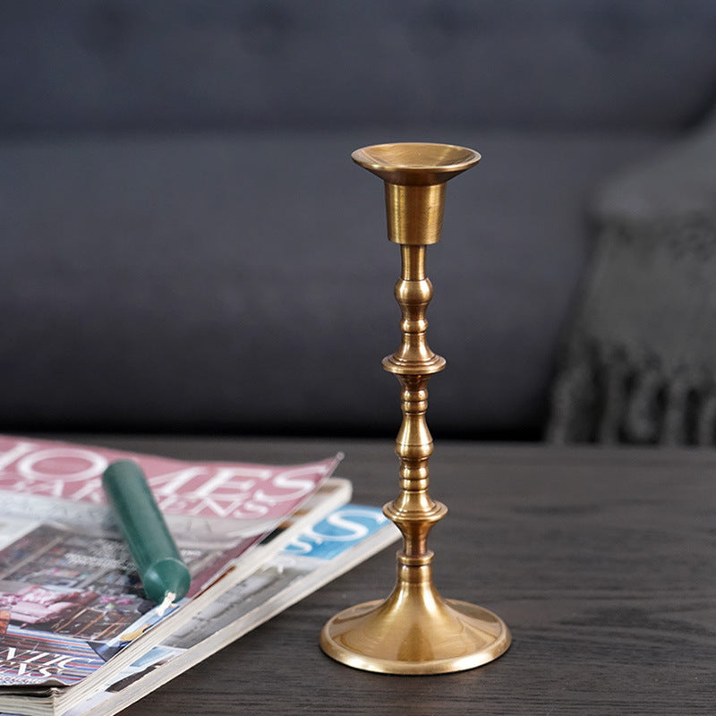 Vintage Distressed Brass Decorative Candle Holder Londecor