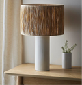 Concrete & Raffia Table Lamp