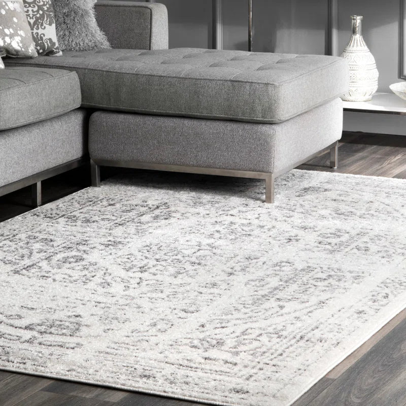 Helen Power Loom Grey/Off-White Rug