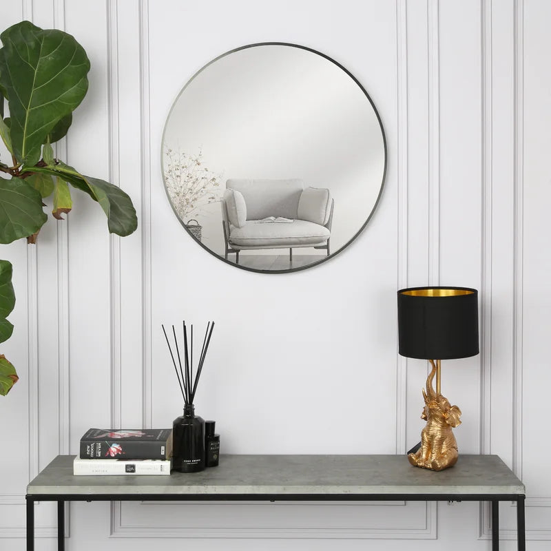 Round Framed Wall Mounted Mirror