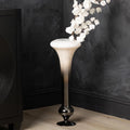 Ayvion Glass Floor Vase (White & Brown)