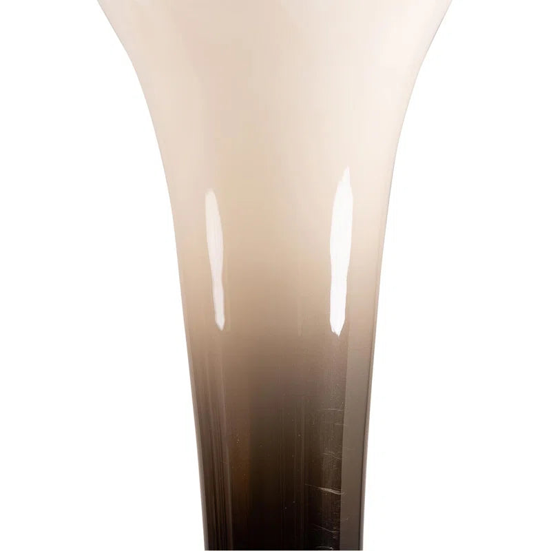 Ayvion Glass Floor Vase (White & Brown)