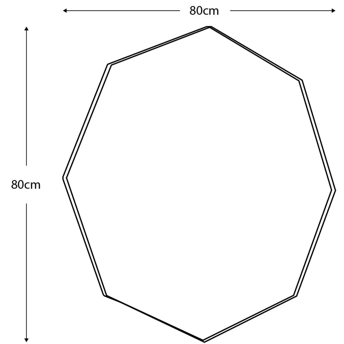 Modern Octagon Mirror: Mayfair Champagne (80cm, Metal Frame)