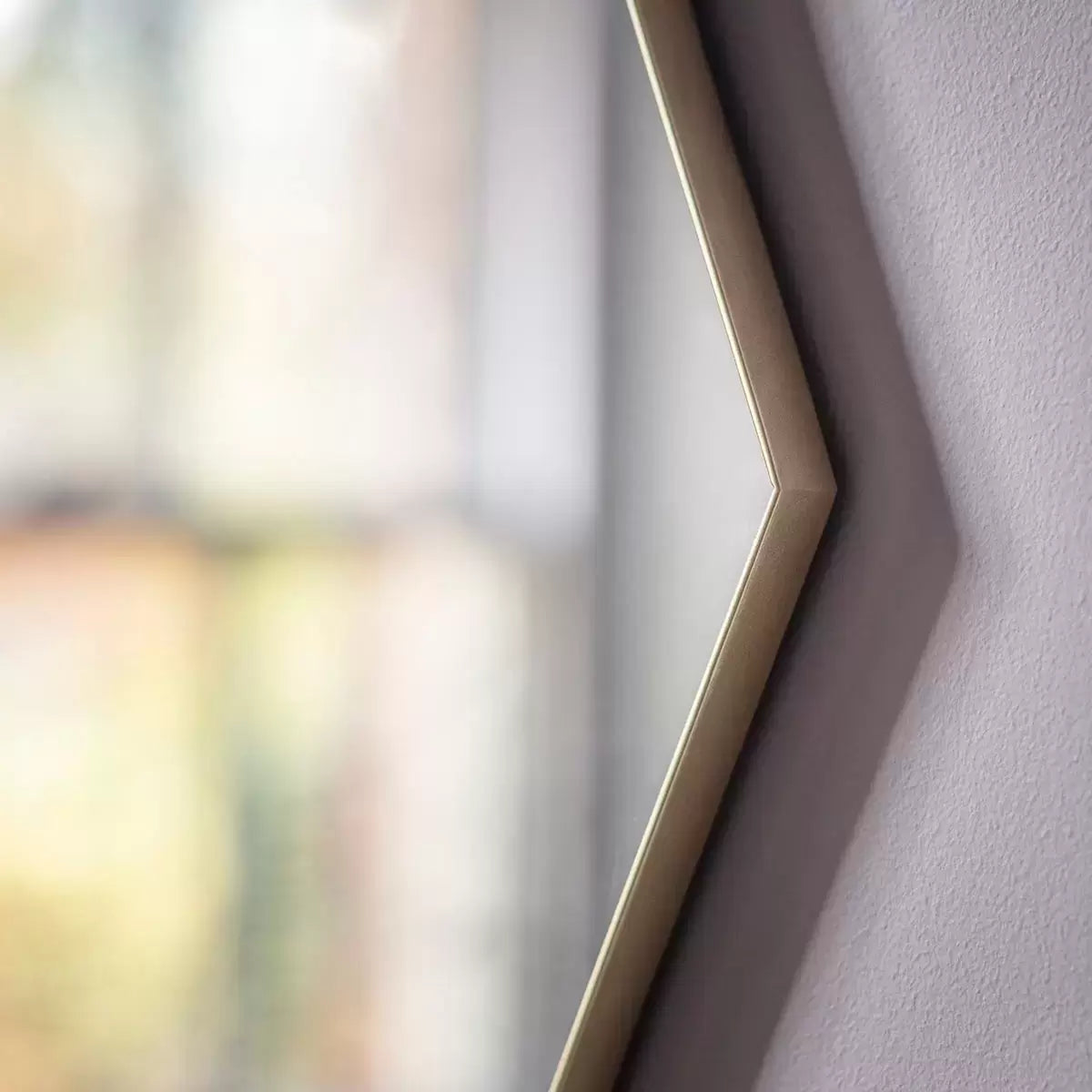 Modern Octagon Mirror: Mayfair Champagne (80cm, Metal Frame)