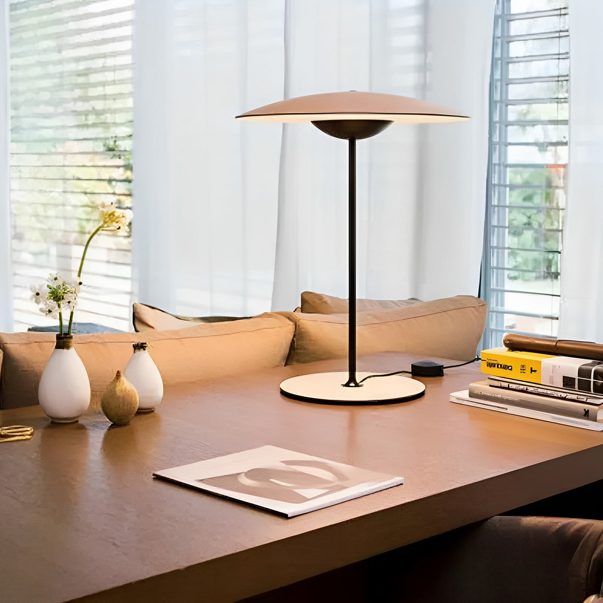 UFO Umbrella Wood Grain Desk Lamp