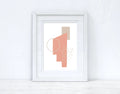 Peach Pink & Beige Abstract 3 Colour Shapes Home Wall Decor Print - Londecor