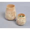 Abstract Orange Glass Votives (Set of 2)-0