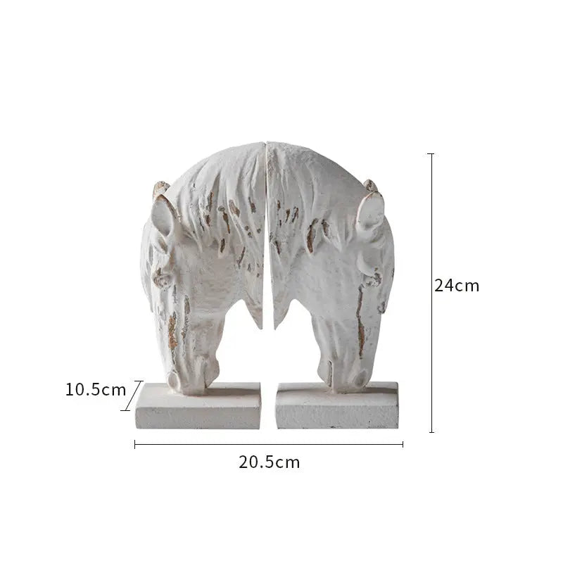 Distressed Ornaments Horse Head Statue Decoration Londecor