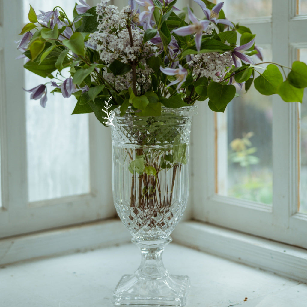 Vintage Light Luxury Crystal French Transparent Glass Tall Vase Londecor