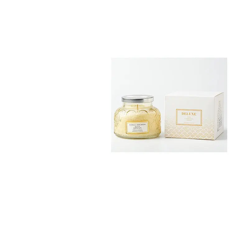 Side Drum Relief Glass Stainless Steel Smoke-free Indoor Sleeping Essential Oil Candle With Lid Bedroom Aromatherapy Candle Londecor