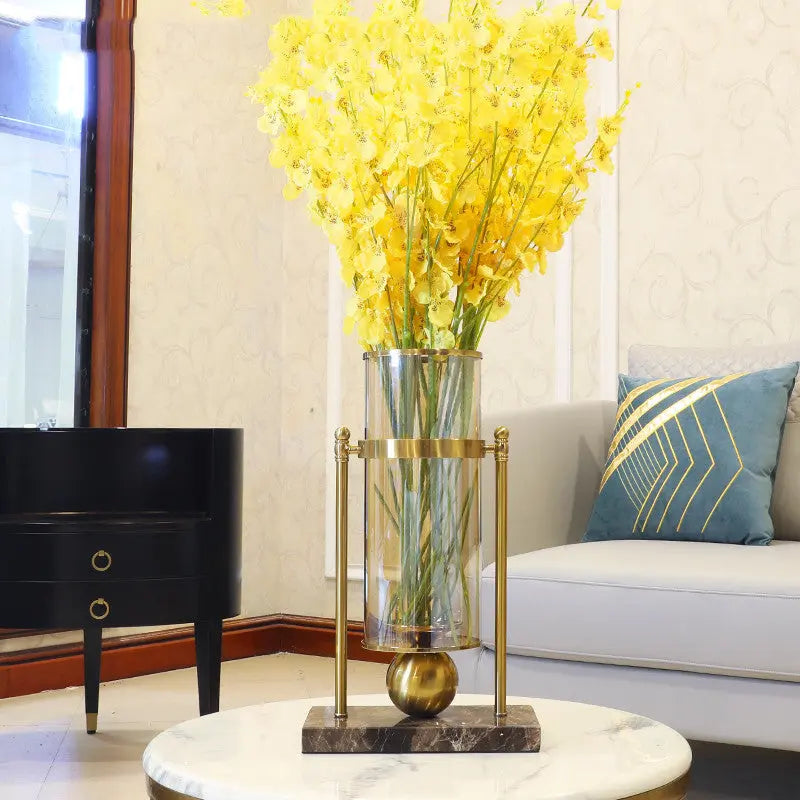 Modern Light Luxury Style Marble Vase Decoration Living Room Flower Arrangement Londecor