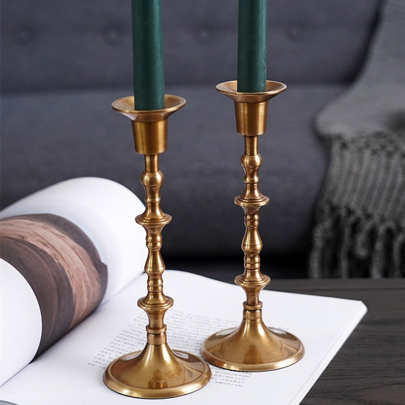 Vintage Distressed Brass Decorative Candle Holder Londecor