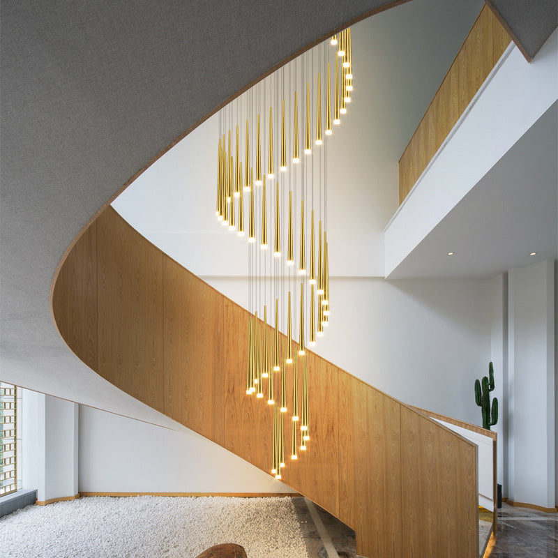 Minimalist Living Room Long Chandelier