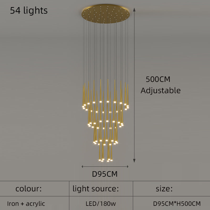 Minimalist Living Room Long Chandelier