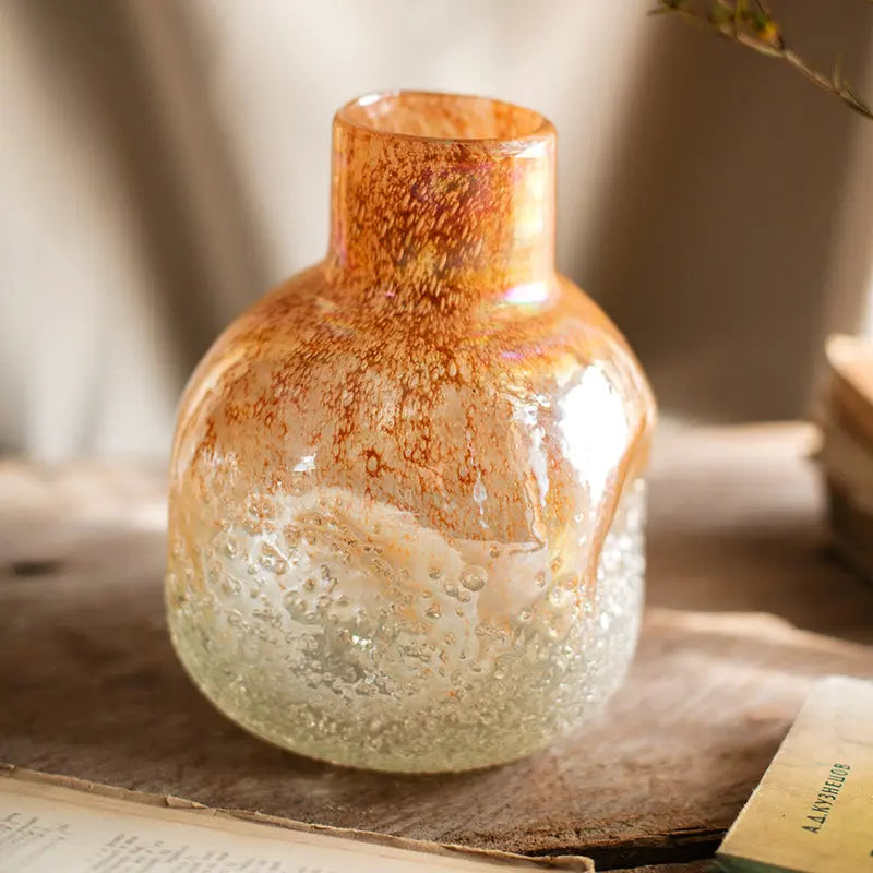 Handmade Art Bubble Glass Vase Decorative Ornaments Londecor